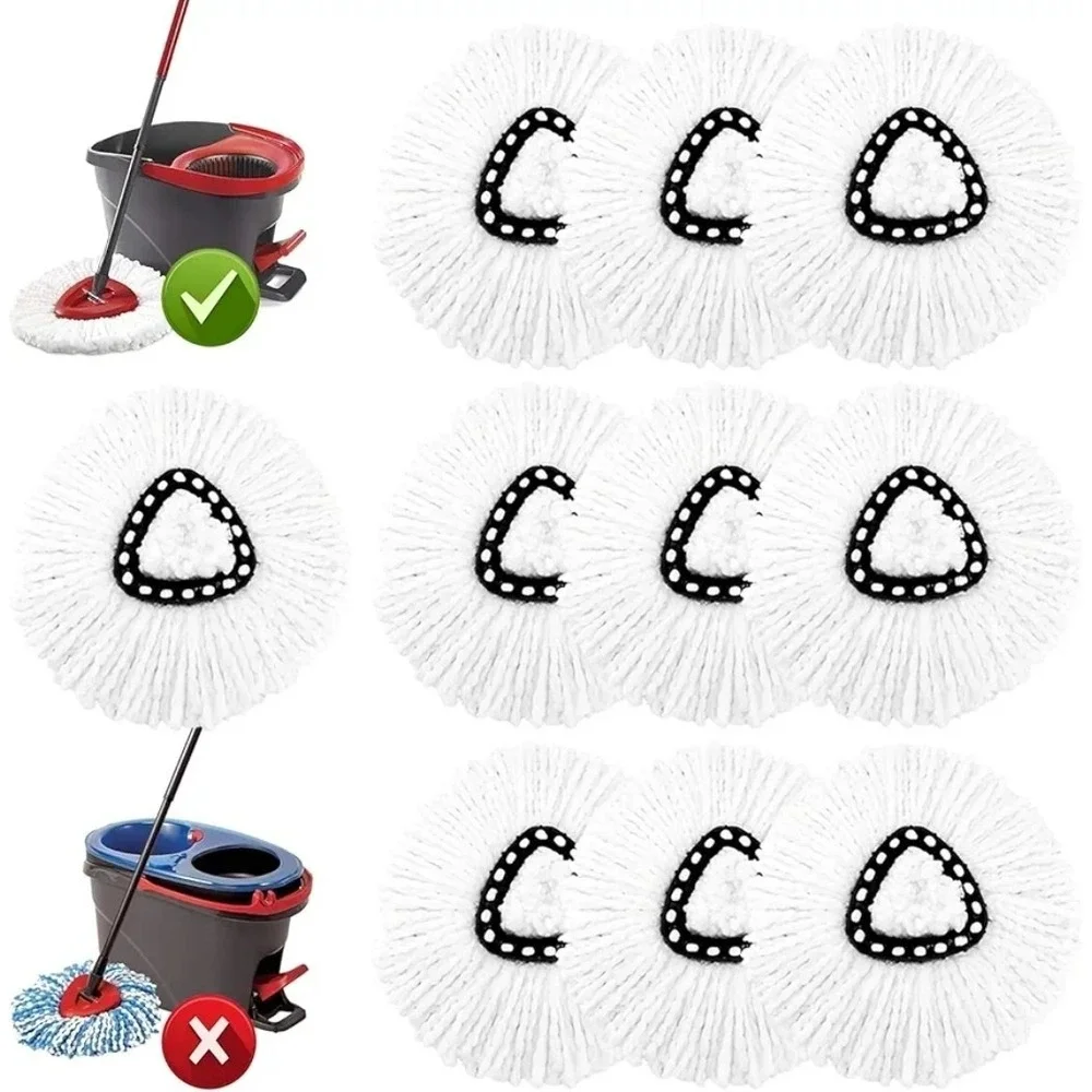 Spin Mop Replacement Heads, 100% Microfiber Spin Mop Head - 10 Pack